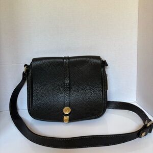 Furla Black Pebbled Leather Crossbody Bag with Gold Hardware
